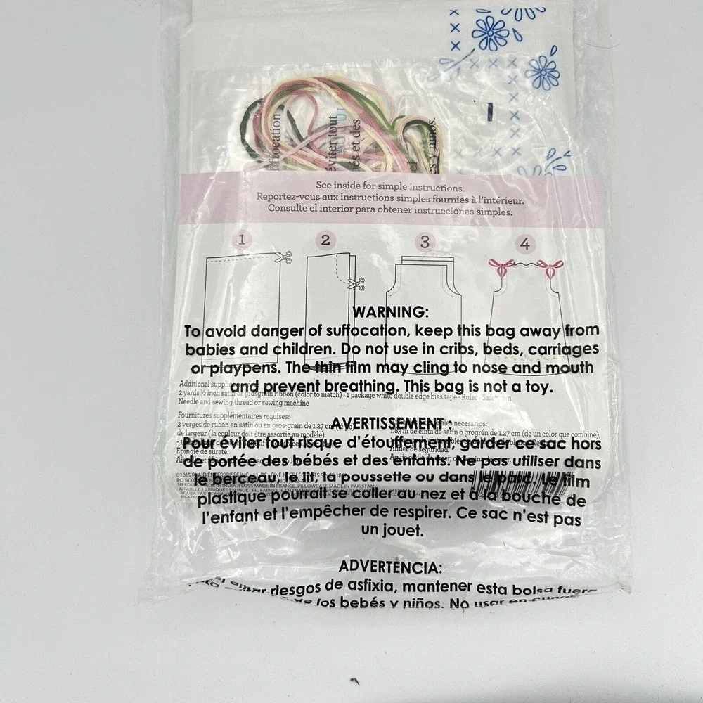 2015 Bucilla Pretty Posies 47694 Stamped‎ Girls Pillowcase Dress Kit Summer Sun